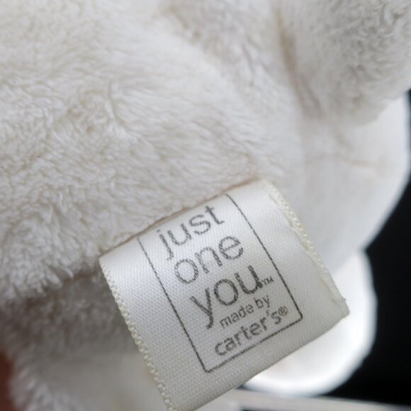 Vintage Just One You Carters White Pink Bow Bunny Rabbit Plush Lovey 92637 - Picture 3 of 3